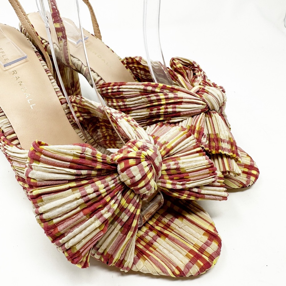 Loeffler Randall Camellia Bow Heel In Cranberry Plaid US 8 - Picture 8 of 15